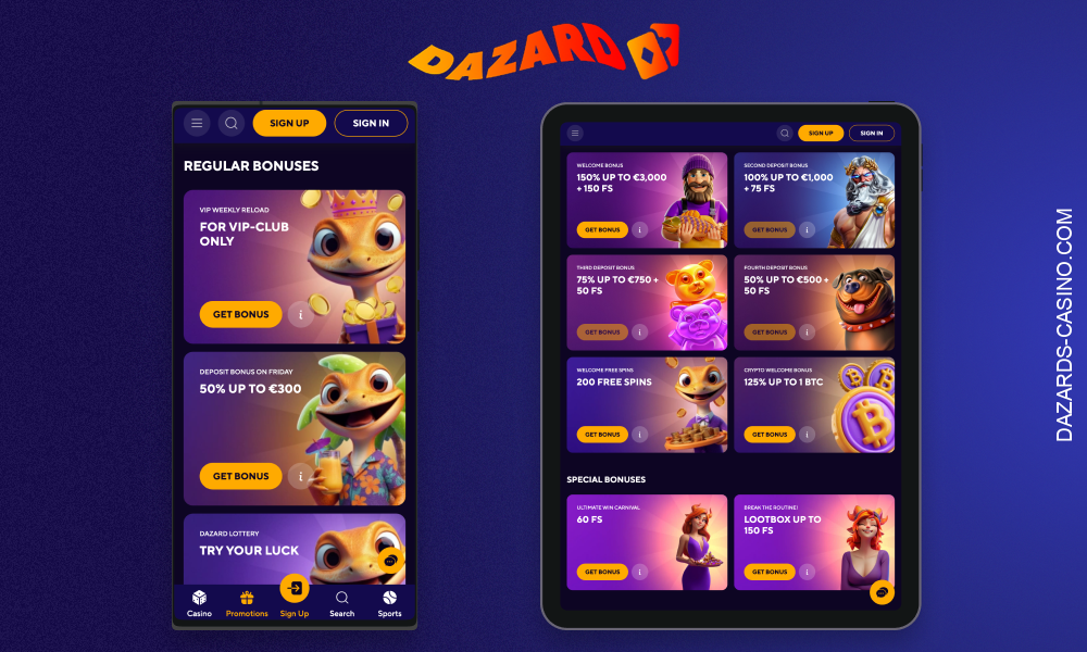 Dazard Casino offers a variety of promotions and bonuses for European players
