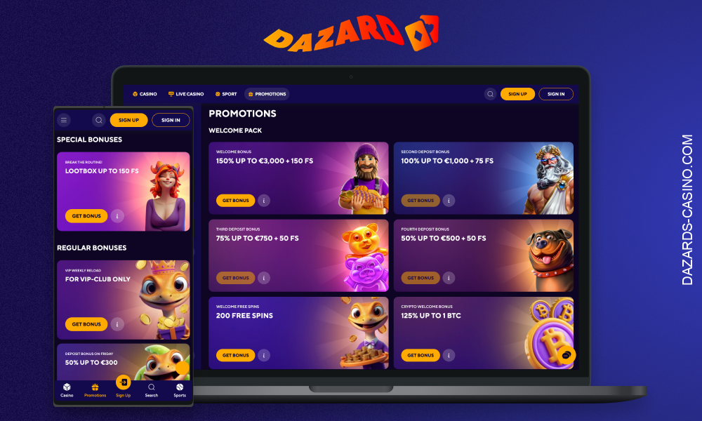 Dazard Casino Bonus Offers for Players in Europe