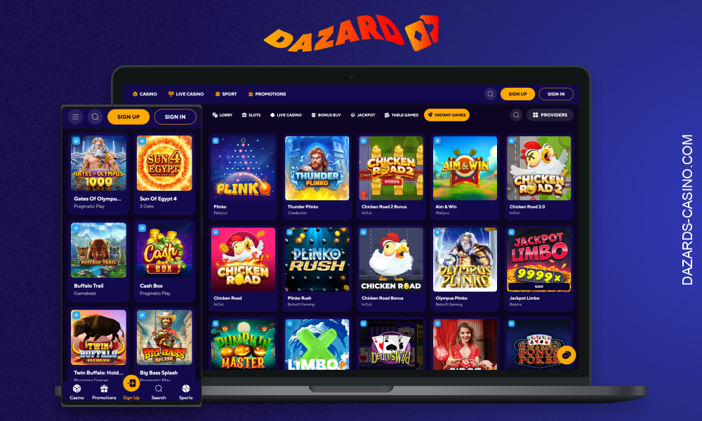 Dazard Casino offers a wide selection of games