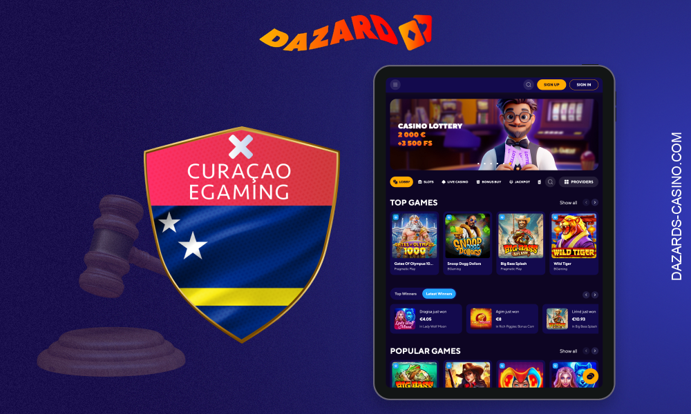 Dazard Casino has a special license to provide its services
